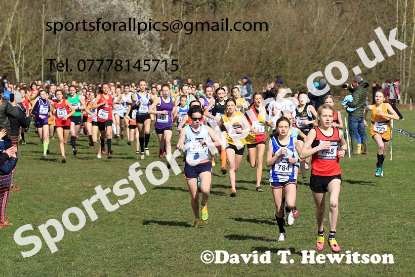 Girls Under-13s 2022 CAU Inter Counties Cross Country, Prestwold Hall, Loughborough.  Photo: David T. Hewitson/Sports for All Pics